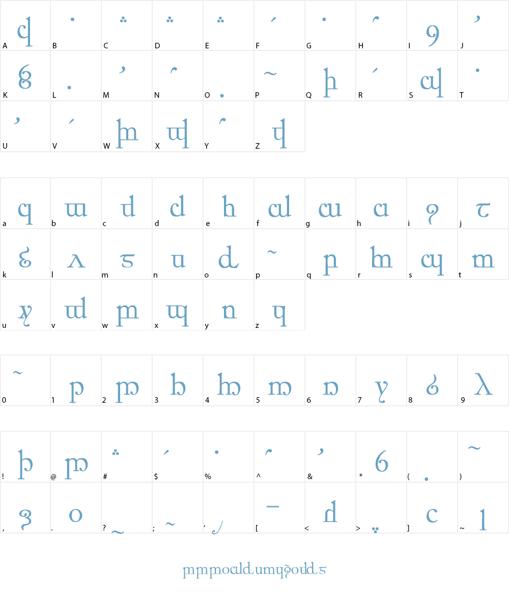 Elfic Caslin Font Character